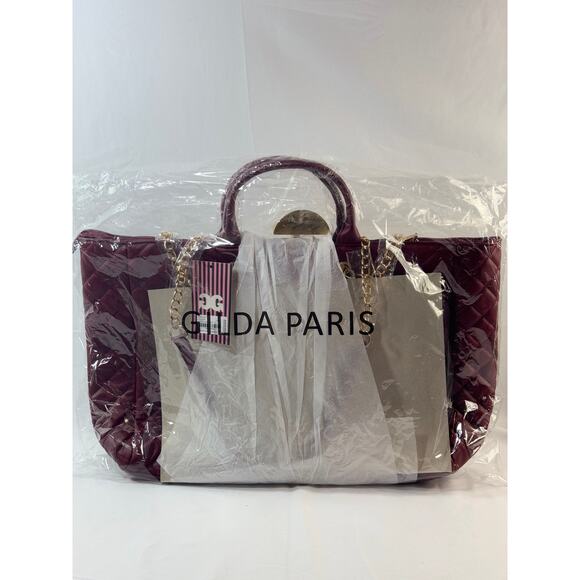 NWT Gilda Paris Large Quilted Travel Tote Bag w/ Luggage Strap, MSRP $199 - Picture 5 of 8